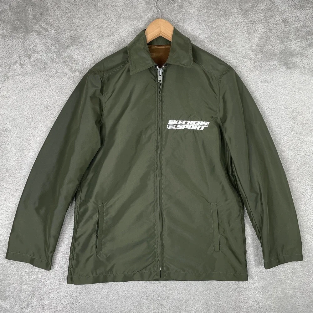 Vintage Skechers Sport Jacket Mens Small Green Tony Nowak USA Coach Jacket